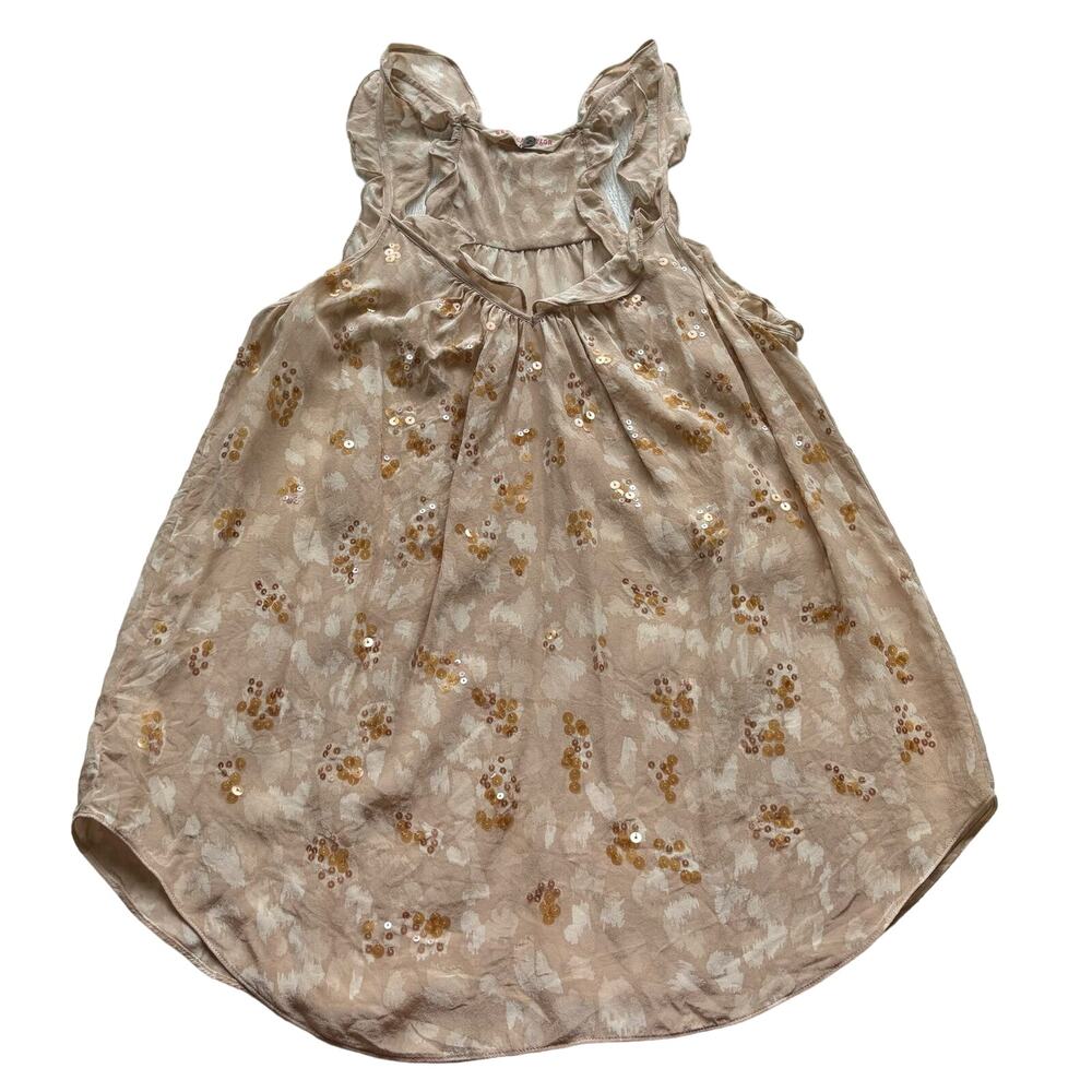 Rebecca Taylor Silk Leopard Blouse Tan Cream Sleeveless Small
